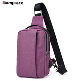 Canvas USB Charging Chest Bag Men's Messenger Bag