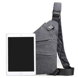 Men's Crossbody Chest Bag Waist Bag Headphone Messenger