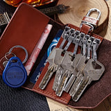 Leather Men's Key Holder Hasp Organizer Housekeeper Keychain