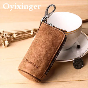 Key Wallet Organizer Case Holder Purse Cowhide Leather