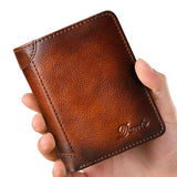 Men's Leather Wallet RFID Anti-theft Cowhide Retro Casual