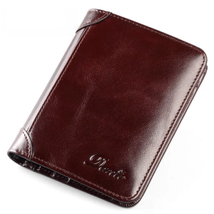 Men's Leather Wallet RFID Anti-theft Cowhide Retro Casual