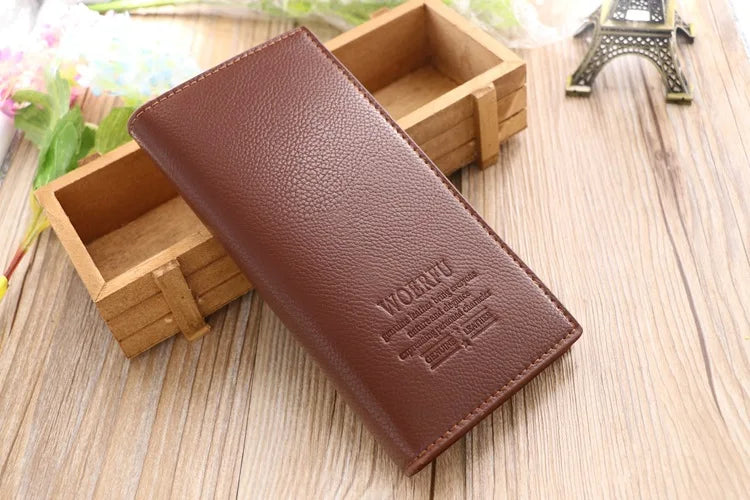 Men's Long Wallet PU Purse Wallet Moneybag Gentleman's Business Hand Bag