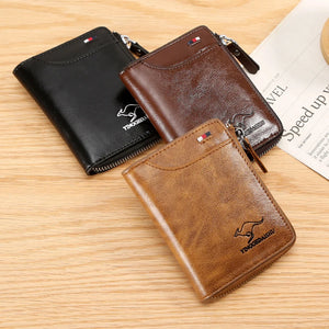 Men's Small Leather Wallet Billfold Credit Card Holder