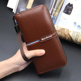 Men's Long Capacity Clutch Wallet Zipper Business Phone Bag