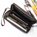 Men's Long Capacity Clutch Wallet Zipper Business Phone Bag