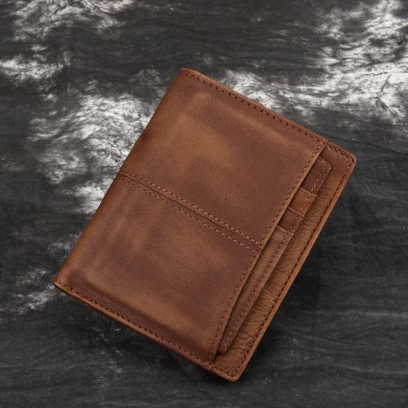 Men's Vintage Leather Wallet Coin Bag Distressed Clutch
