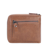 Men's Short Leather Wallet with Hasp Zipper Clutch