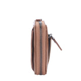 Men's Short Leather Wallet with Hasp Zipper Clutch