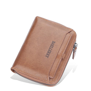 Men's Wallet Pu Leather Short Purse Men Hasp Zipper Clutch Solid