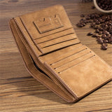 Men's Frosted Leather Wallet Retro Three Fold Vertical Wallet