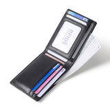 Men's Short Leather Wallet Retro Two Fold Vertical Wallet Youth Multi-Card