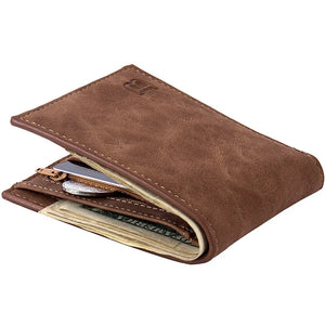 Men's Short Horizontal Zipper Wallet