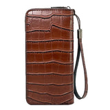 Men's Stone Pattern Long Wallet Embossed Soft Business Wristband