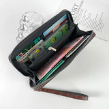 Men's Stone Pattern Long Wallet Embossed Soft Business Wristband