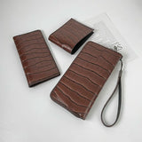 Men's Stone Pattern Long Wallet Embossed Soft Business Wristband