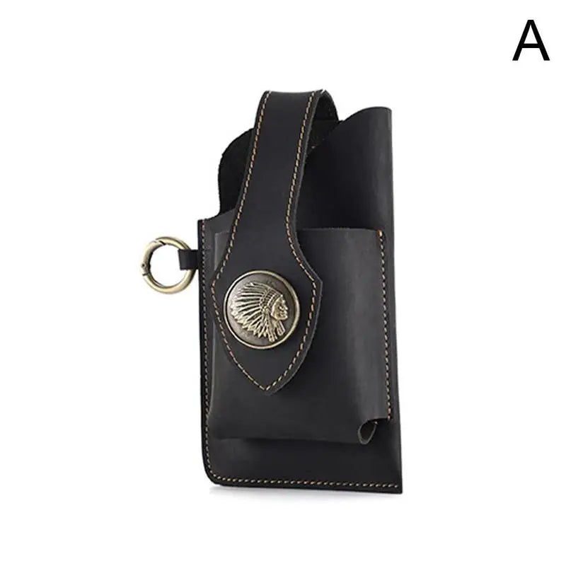 Vintage Leather Men's Waist Bag Belt Pouch Fanny Pack