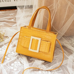 Women's PU Leather Messenger Bag Crocodile Pattern Crossbody Handbag