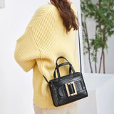 Women's PU Leather Messenger Bag Crocodile Pattern Crossbody Handbag