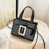 Women's PU Leather Messenger Bag Crocodile Pattern Crossbody Handbag