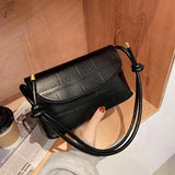 Crocodile Pattern Women Shoulder Bags Flap PU Leather Crossbody Bags