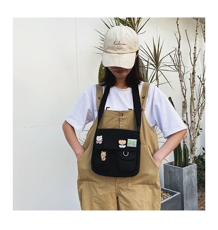 Japanese Harajuku Wild Style Canvas Shoulder Bag