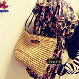 Straw Messenger Shoulder Bag England Women's Beach Travel Vacation Bag