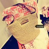 Straw Messenger Shoulder Bag England Women's Beach Travel Vacation Bag