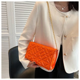 Solid Shoulder Bags Chain Texture Bags High Bags
