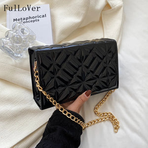 Solid Shoulder Bags Chain Texture Bags High Bags