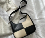 Checked Pattern Messenger Tote Bag for Women