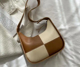 Checked Pattern Messenger Tote Bag for Women