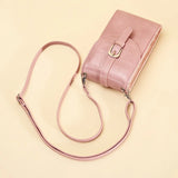 Crocodile Pattern Shoulder Bag Belt Buckle Mini Phone Bag