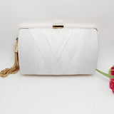 Metal Tassel Clutch Bag With Chain Shoulder Handbag Silk Purse Evening Bag