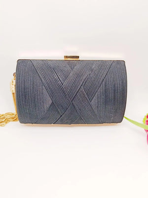 Metal Tassel Clutch Bag With Chain Shoulder Handbag Silk Purse Evening Bag