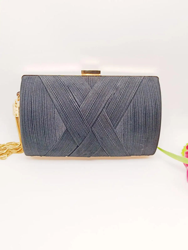 Metal Tassel Clutch Bag With Chain Shoulder Handbag Silk Purse Evening Bag