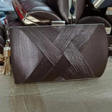 Metal Tassel Clutch Bag With Chain Shoulder Handbag Silk Purse Evening Bag