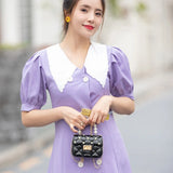 Diamond Inlaid Jelly Bag Crossbody Pearl Hand Strap Lipstick Handbag