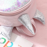 Mini Sequins Unicorn Backpack PU Leather Women Travel Small Bag