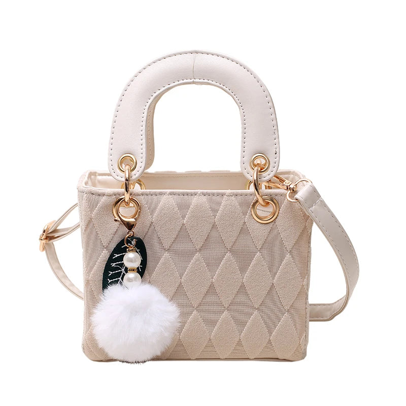Mink Fur Bag Leather Grass Mink Fur Bag - Hand-Carried Shoulder Messenger B