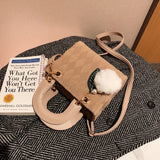Mink Fur Bag Leather Grass Mink Fur Bag - Hand-Carried Shoulder Messenger B