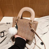 Mink Fur Bag Leather Grass Mink Fur Bag - Hand-Carried Shoulder Messenger B