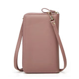 Women Crossbody Bag PU Leather Single Shoulder Classic Casual Soild Card Clip