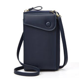 Women Crossbody Bag PU Leather Single Shoulder Classic Casual Soild Card Clip