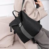 Women Leather Backpack High School Travel Bagpack