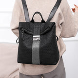 Women Leather Backpack High School Girls Travel Bagpack