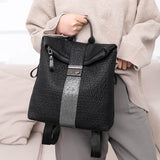 Women Leather Backpack High School Girls Travel Bagpack