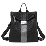 Women Leather Backpack High School Girls Travel Bagpack