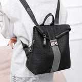 Women Leather Backpack High School Girls Travel Bagpack