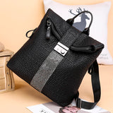Women Leather Backpack High School Girls Travel Bagpack